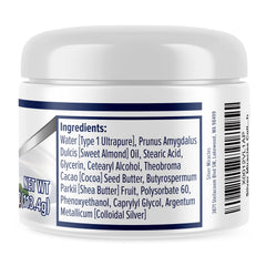 Silver Miracles cream texture closeup showing smooth finish and quick absorption benefit
