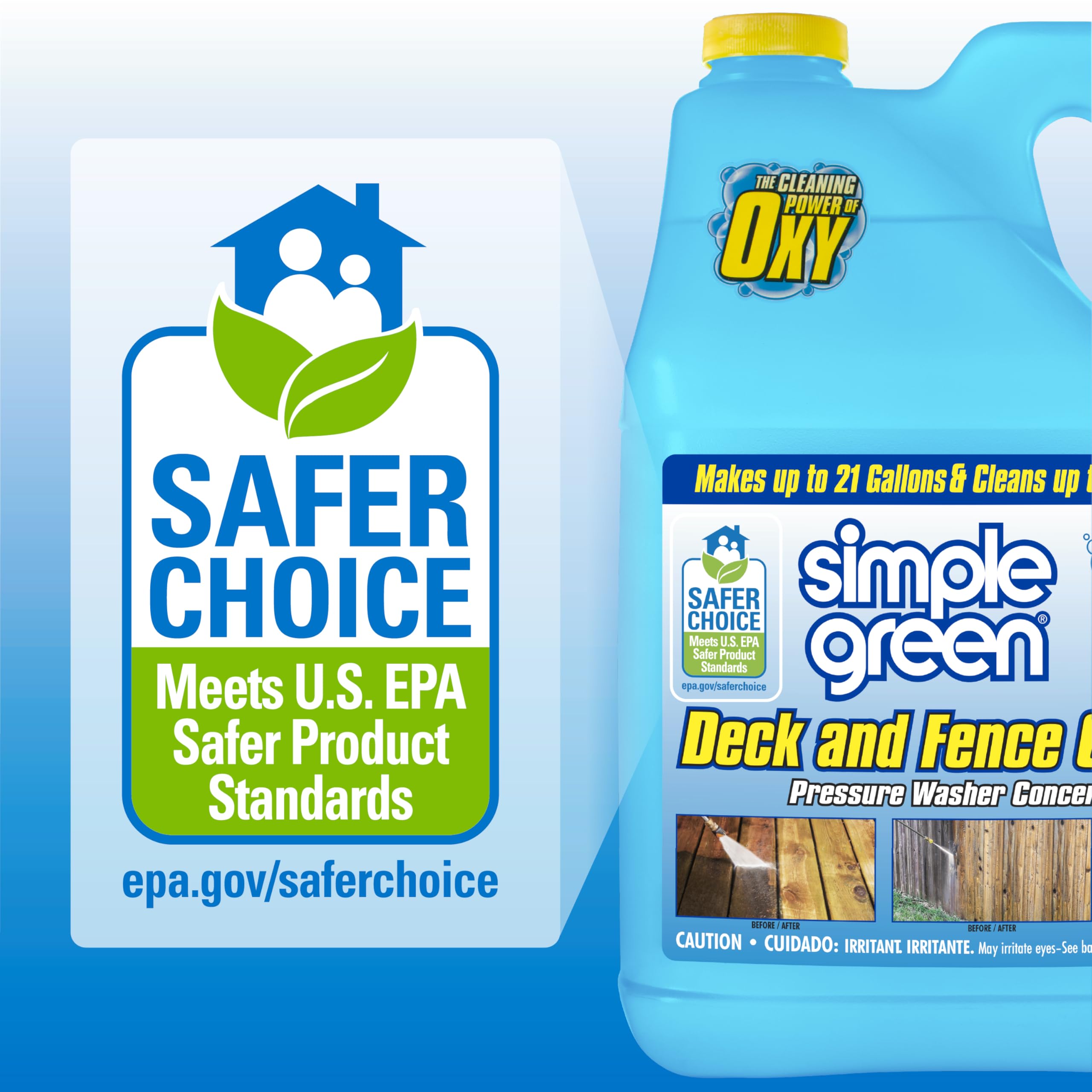 Simple Green connected to a pressure washer chemical feed for efficient cleaning