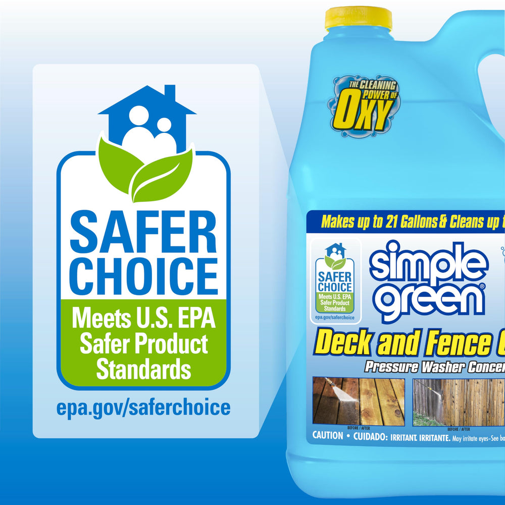Simple Green connected to a pressure washer chemical feed for efficient cleaning
