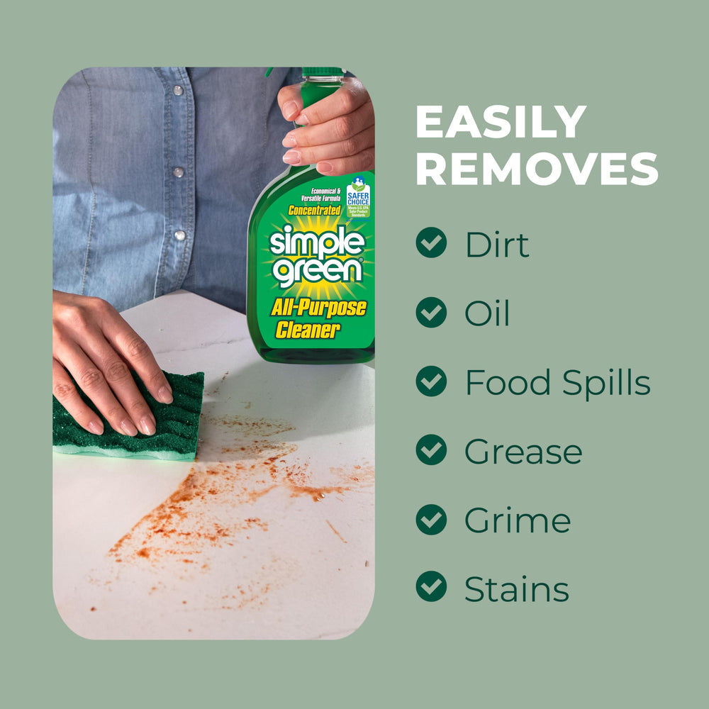 Applying Simple Green to car interior upholstery for stain lifting and refreshment