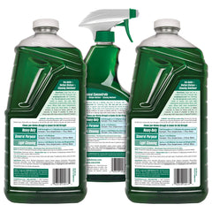 Simple Green concentrate bottle label closeup highlighting dilution instructions and benefits