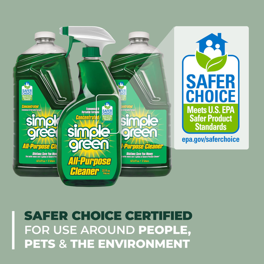Floor scrubber tank filled with Simple Green concentrate mixture, brand enabling machine cleaning