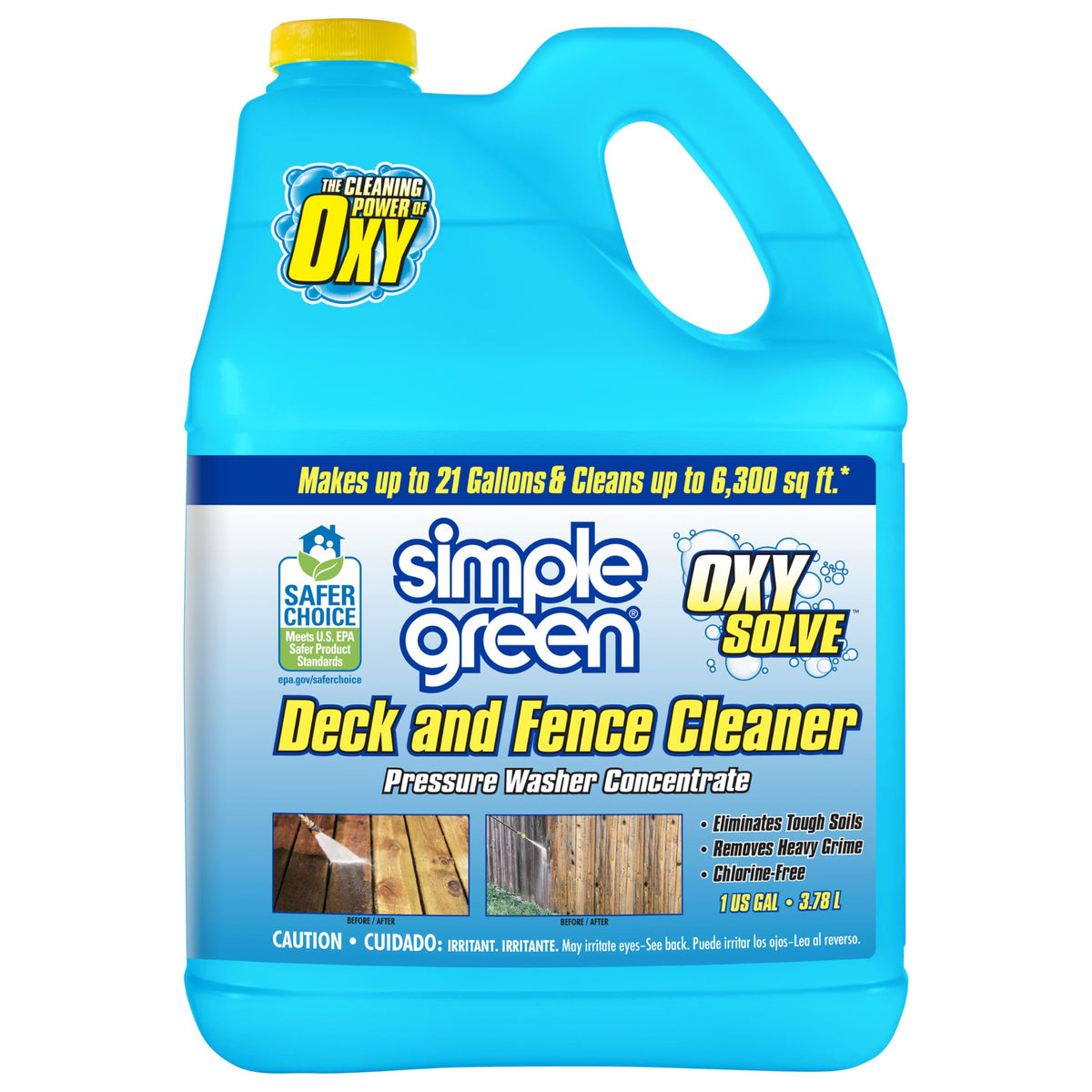 Simple Green front label on 128 fl oz jug showing product name and concentrate benefits
