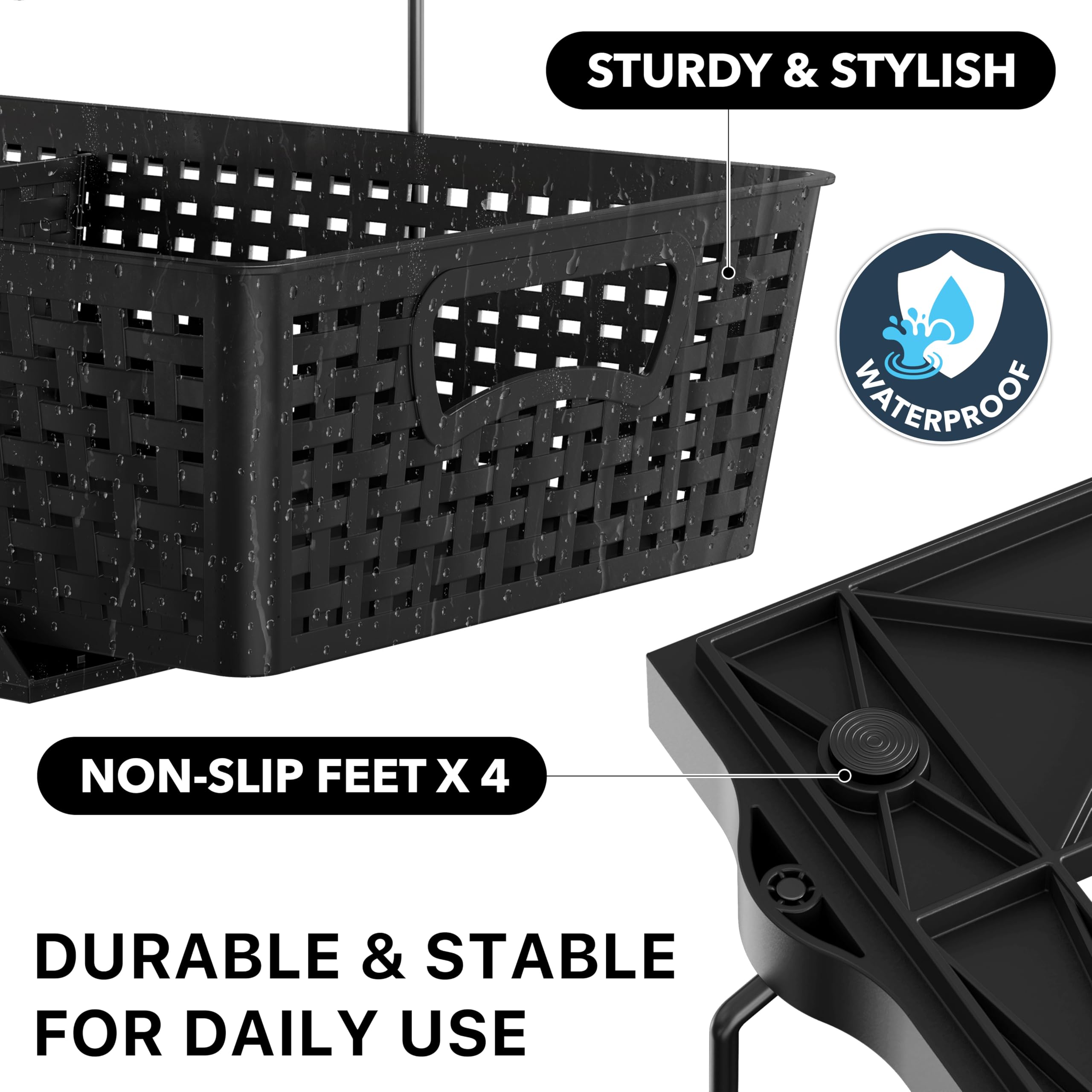 Simple Houseware adjustable divider detail showing customization for different bottle sizes and organization