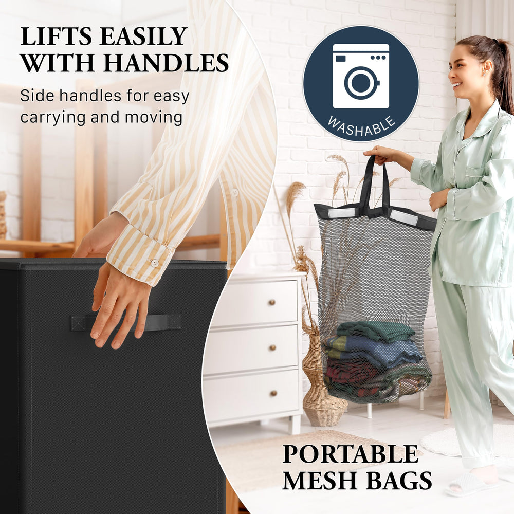 Simple Houseware removable mesh bags taken out to show lift-and-go convenience and easy transport benefit