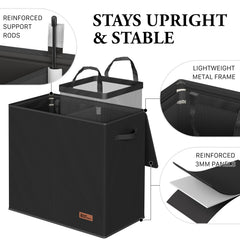 Simple Houseware hamper side handle view highlighting easy portability for carrying laundry between rooms