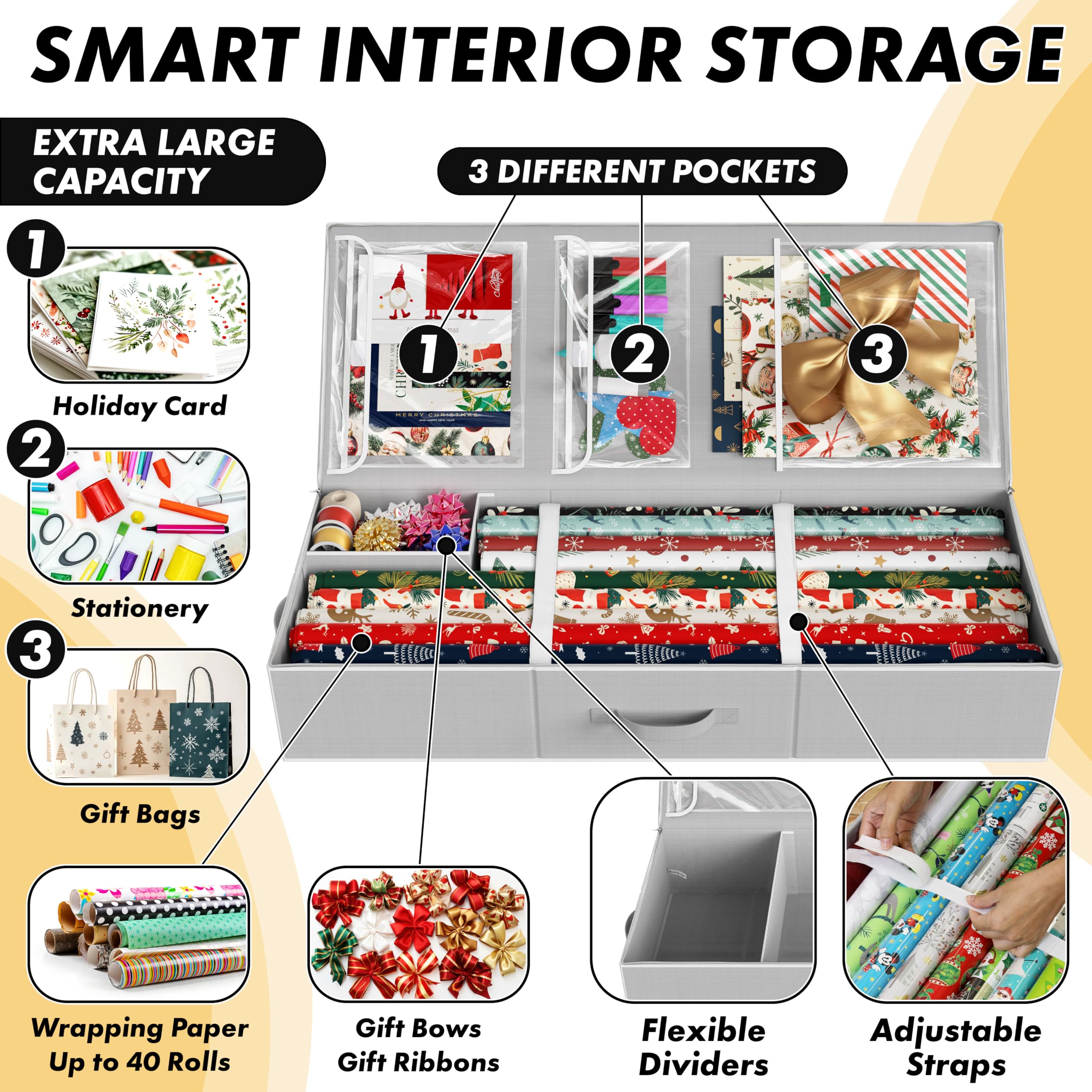 Simple Houseware interior loaded with wrapping rolls to show capacity and protection