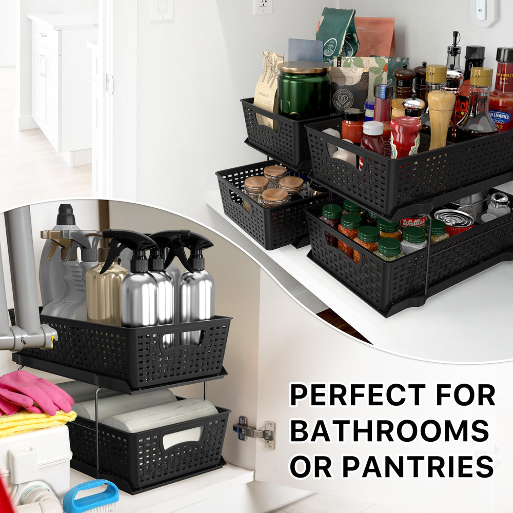 Simple Houseware lifestyle image on bathroom vanity displaying tidy countertop organization and style