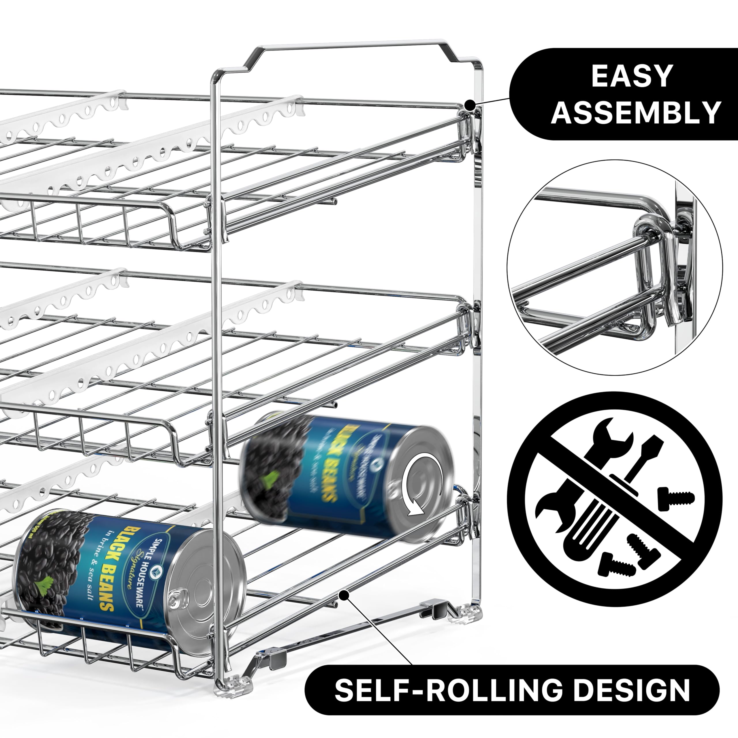 Simple Houseware two racks stacked with clips demonstrating expanded storage benefit