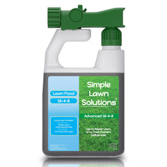 Simple Lawn Solutions front label showing product name and NPK benefits