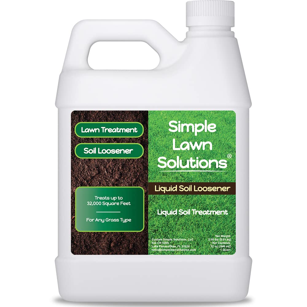 Simple Lawn Solutions front label showing product identity and size benefit
