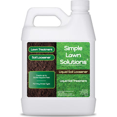 Simple Lawn Solutions front label showing product identity and size benefit