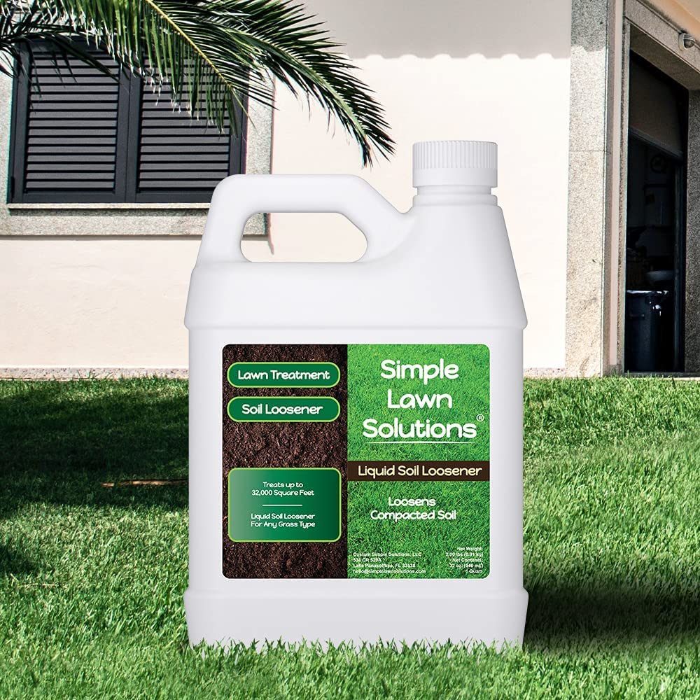 Simple Lawn Solutions ingredient and directions panel reassuring proper application benefit