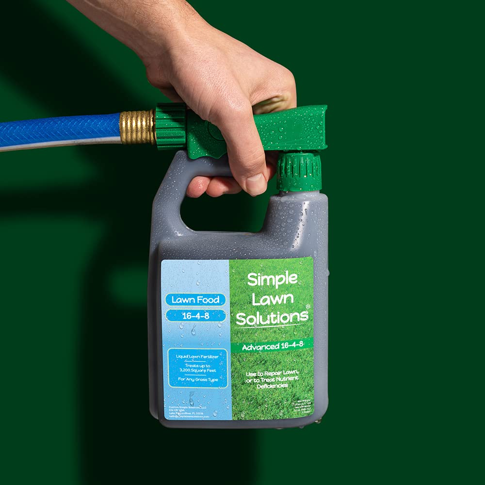 Simple Lawn Solutions ingredients label detail showing NPK and additives