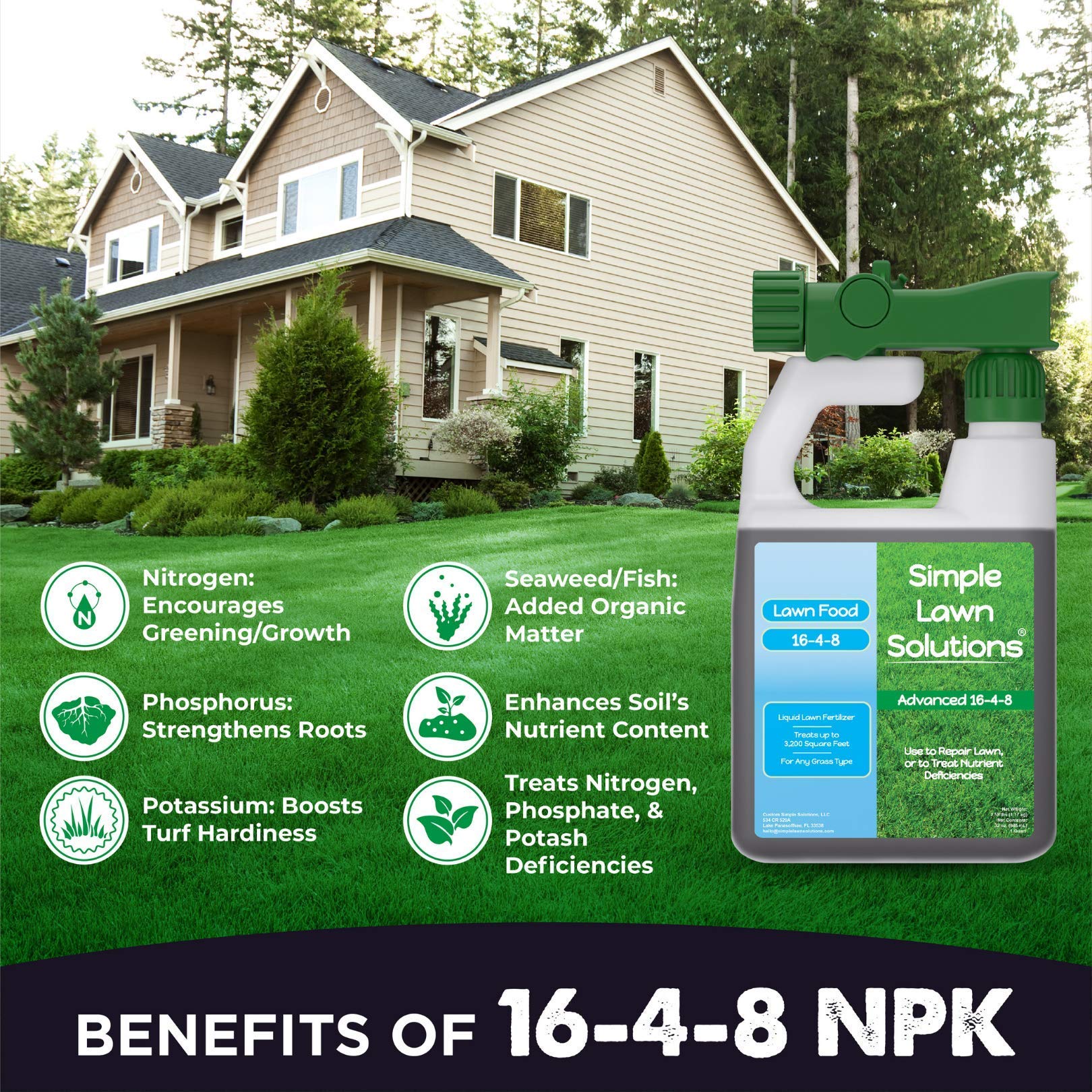 Simple Lawn Solutions liquid texture close-up highlighting concentrated formulation