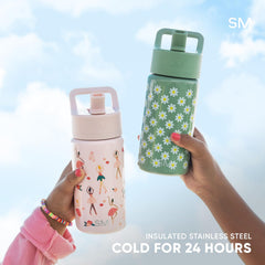 Simple Modern bottle tucked inside a backpack showing worry-free transport