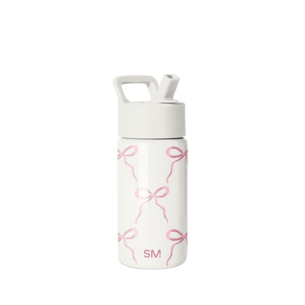 Simple Modern front view of bows bottle showing kid-friendly design and portability