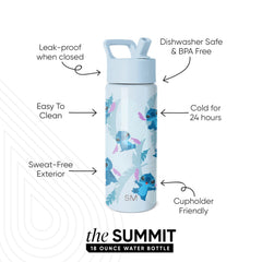 Simple Modern Lilo and Stitch straw lid close-up highlighting spill-proof nozzle