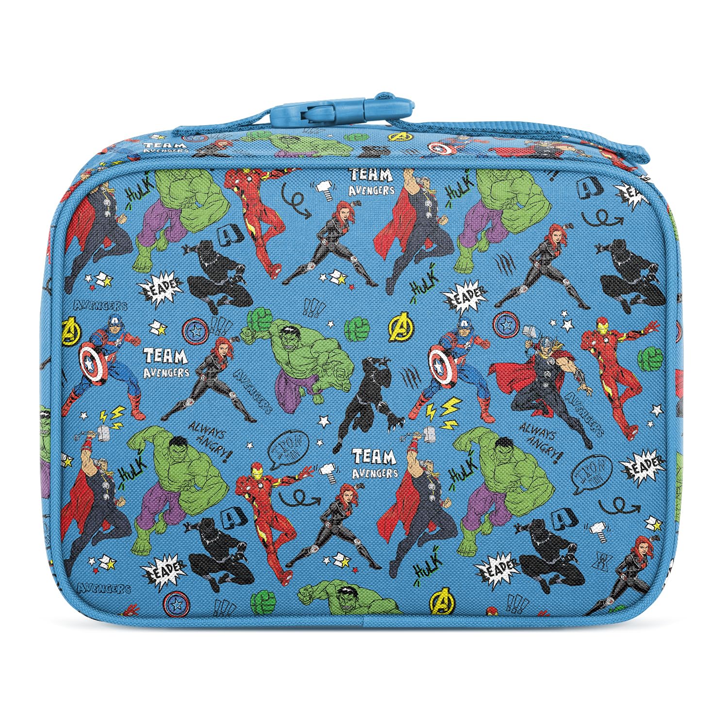 Simple Modern Marvel closeup of Avengers graphics highlighting vibrant printed detail