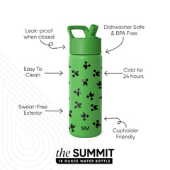 Simple Modern straw lid detail showing leak-proof nozzle and easy-open benefit