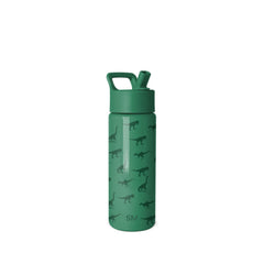 Simple Modern dinosaur bottle front view showing colorful kid-friendly design and portability