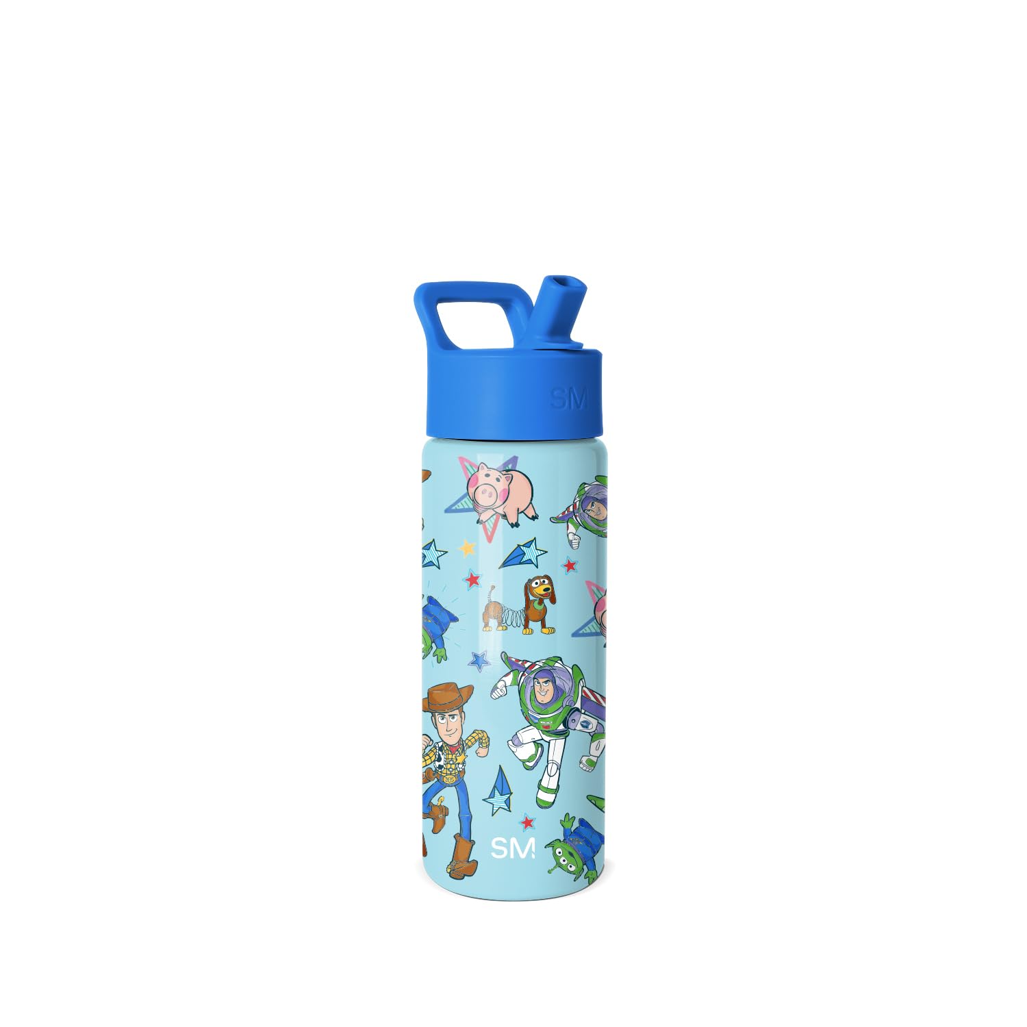 Simple Modern front view of Toy Story 18oz bottle showing kid-friendly design and durable finish