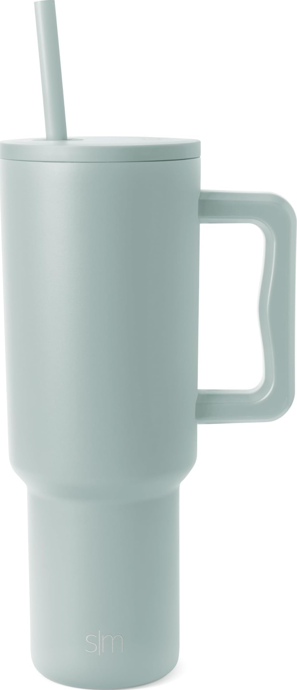 Simple Modern Trek front view in green showing full tumbler and handle for easy transport