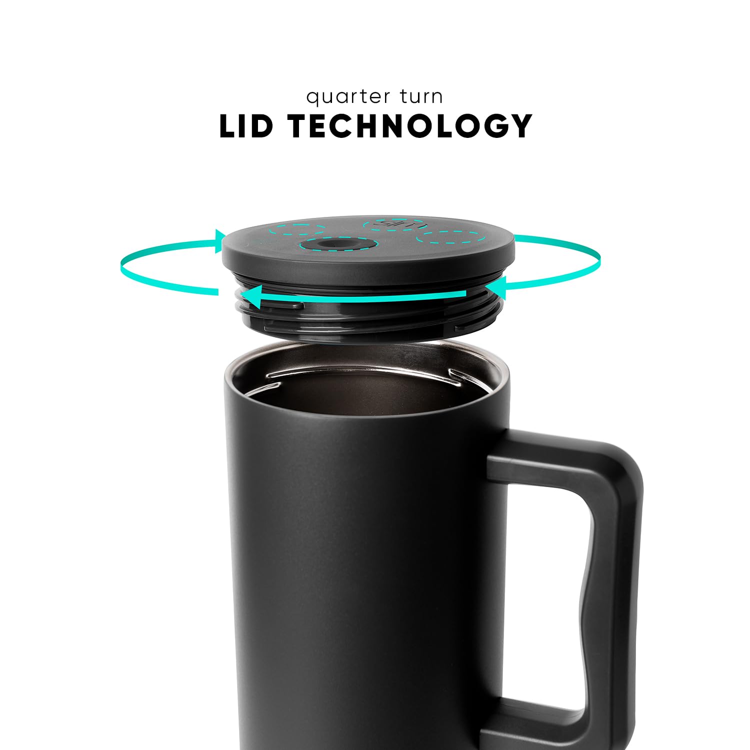 Simple Modern Trek with lid removed showing wide-mouth for easy filling and cleaning