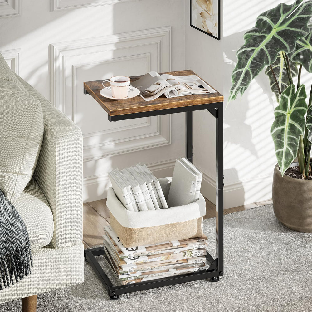 Simple Trending sliding C-base under sofa demonstrating space-saving convenience