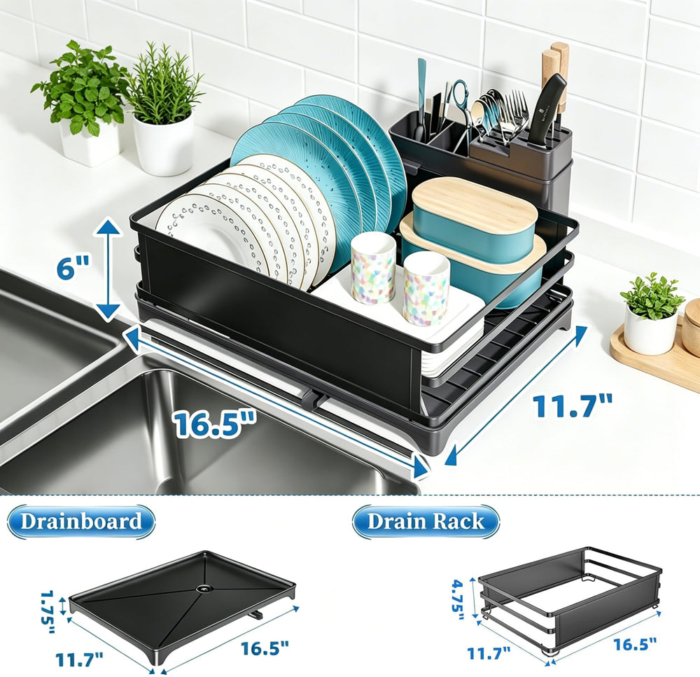 Simple Trending close-up of upgraded drainage tray highlighting cleaner countertop benefit