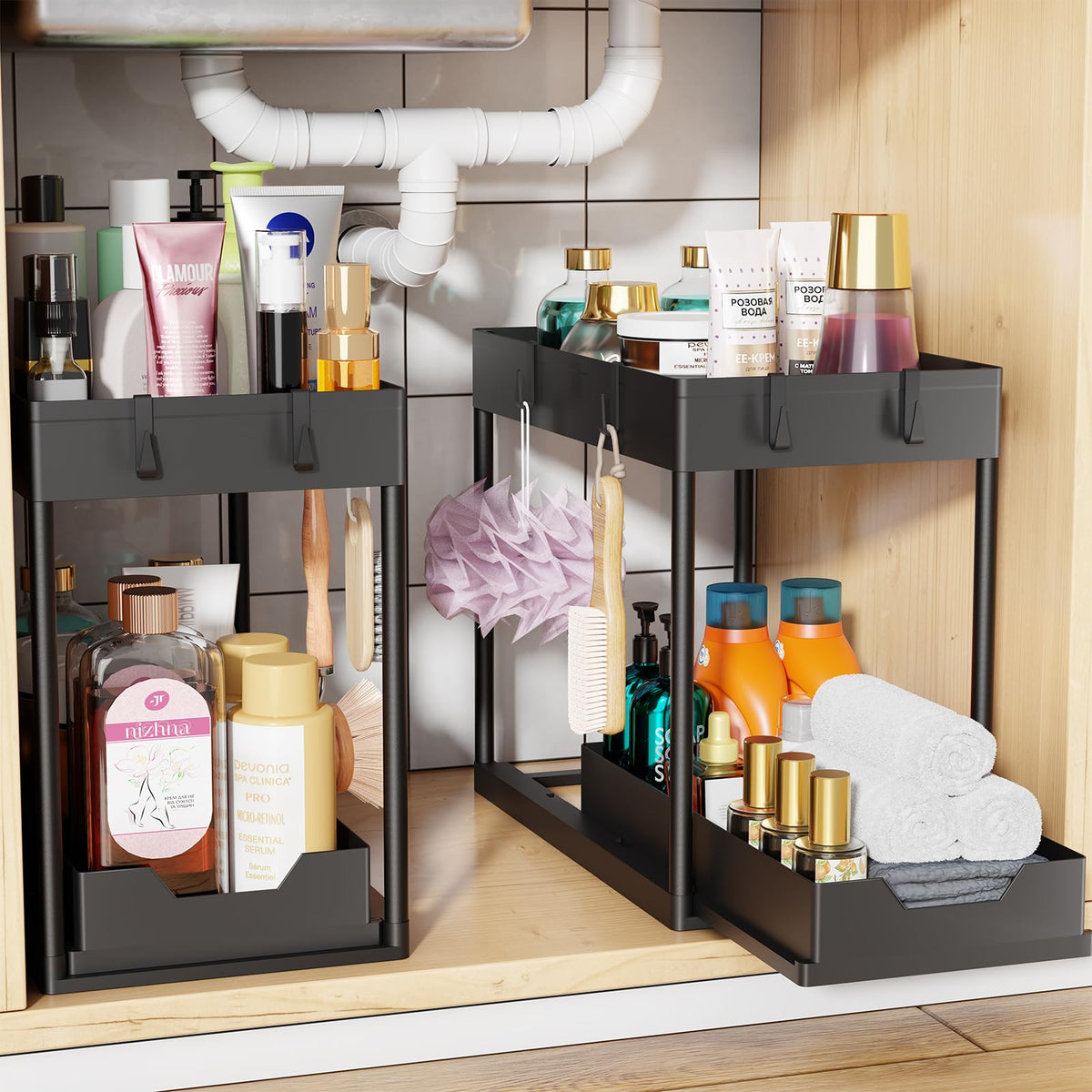 Simple Trending front view organizer showing tidy storage benefit