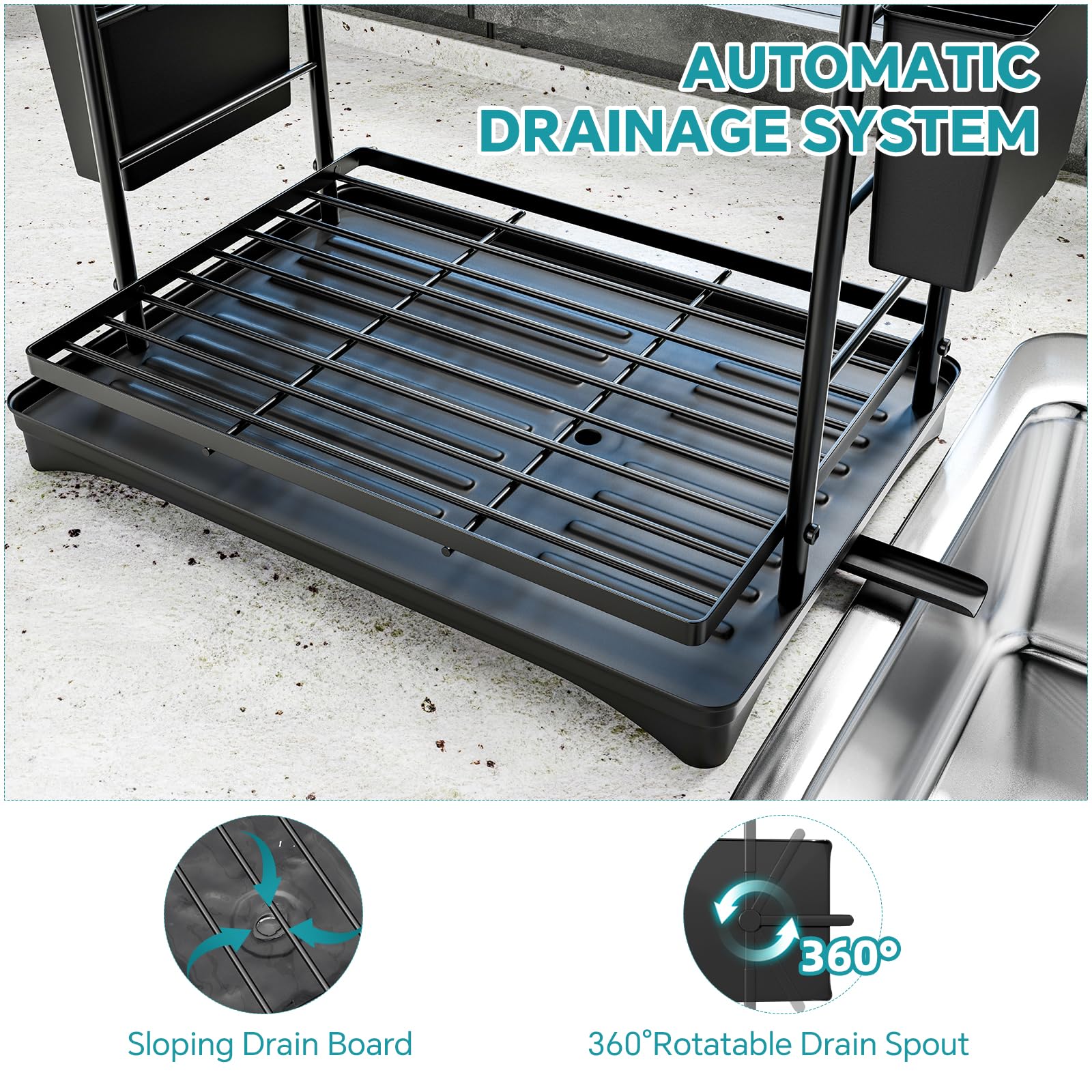 Simple Trending dish rack in kitchen lifestyle scene keeping counters tidy and organized