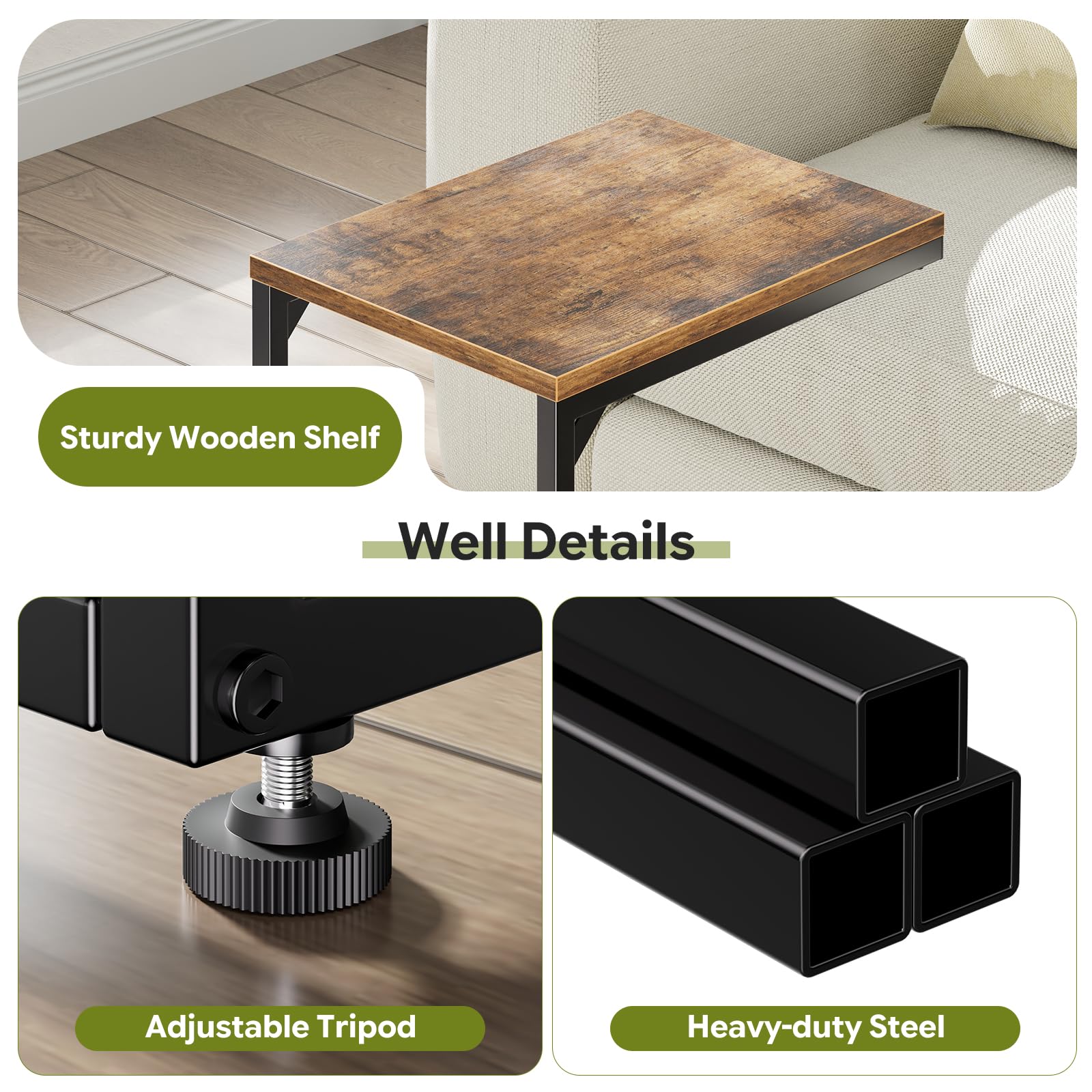 Simple Trending close-up of rustic brown tabletop showing smooth finish and durability