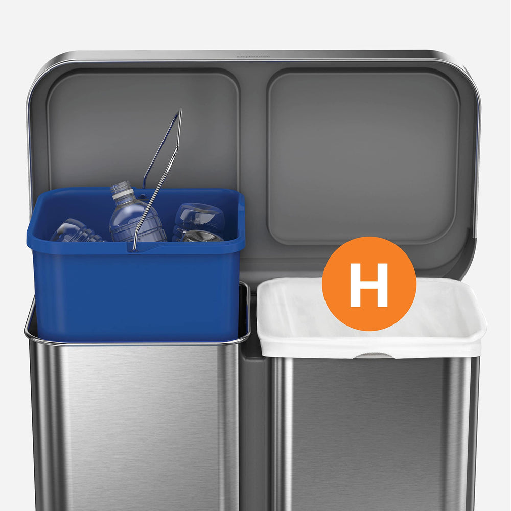 simplehuman drawstring handle visible for easy lift and secure tie
