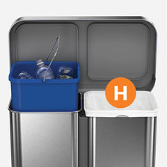 simplehuman drawstring handle visible for easy lift and secure tie