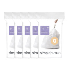 simplehuman front pack showing Code Q liners and tidy storage benefit