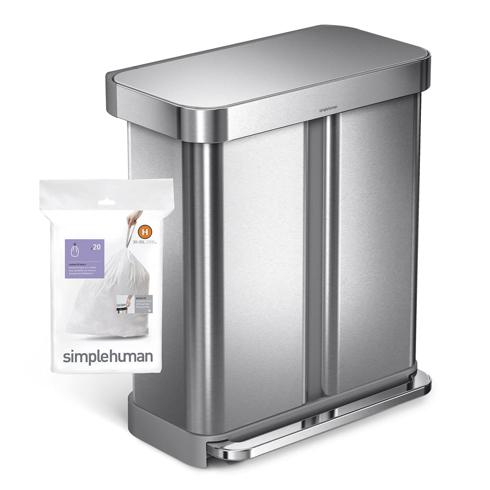 simplehuman refill being dispensed from liner pocket for quick access