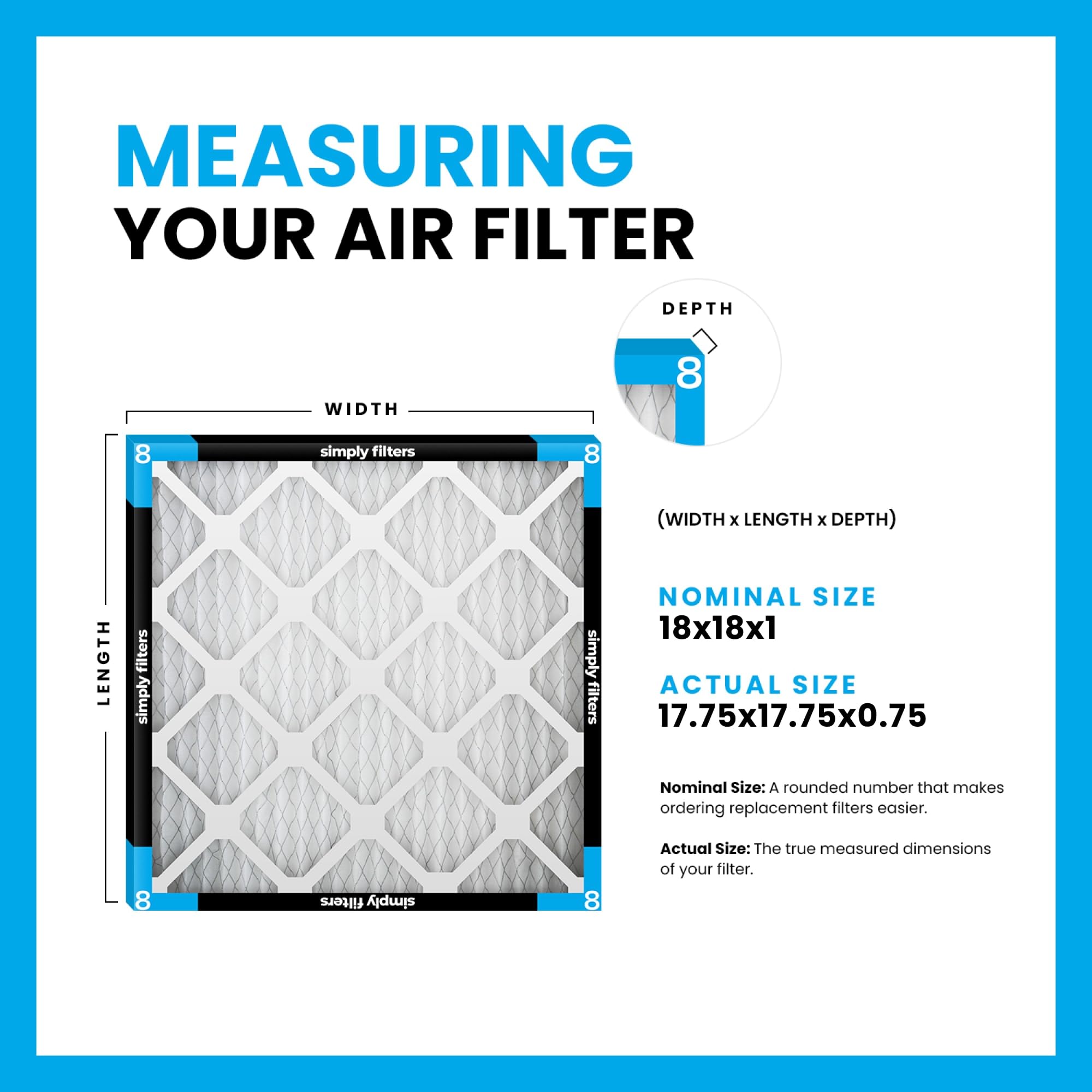Simply close-up of pleated filter media with higher pleat count for better capture