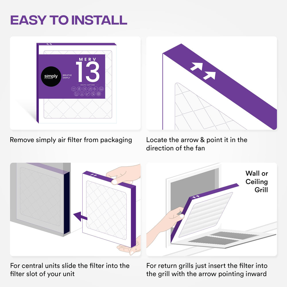 Simply hands sliding filter into HVAC slot for easy tool-free installation