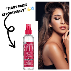 Person blow-drying hair with Simply Stylin' for heat protection benefit