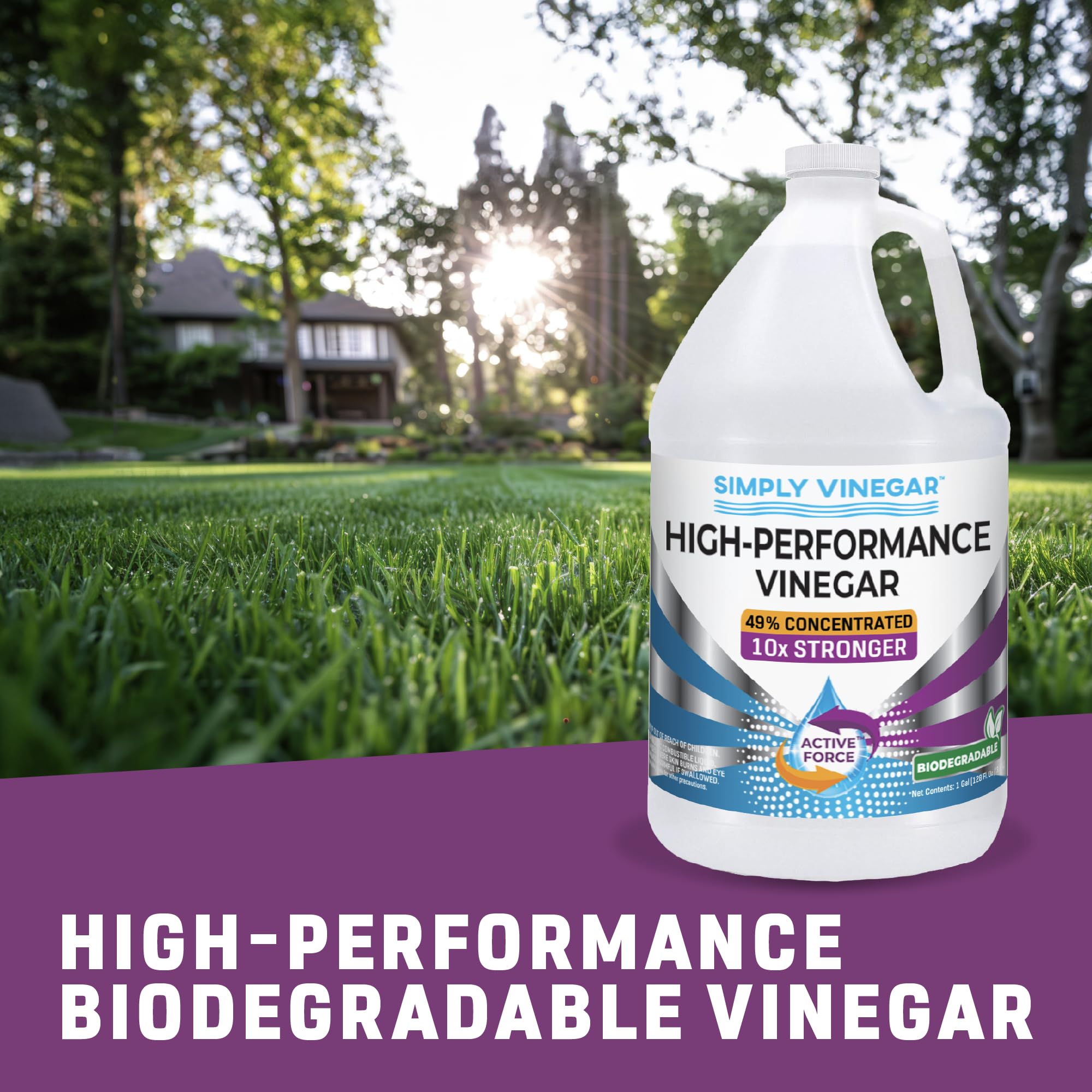 Simply Vinegar 49% pour spout detail demonstrating easy controlled pouring safety