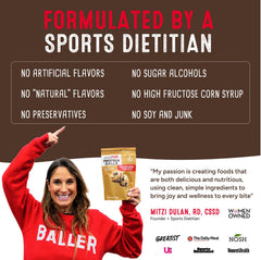 simplyFUEL three protein balls served on a small plate demonstrating portion and appeal