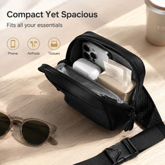 simptech worn as waist pack showing adjustable strap and hands-free convenience