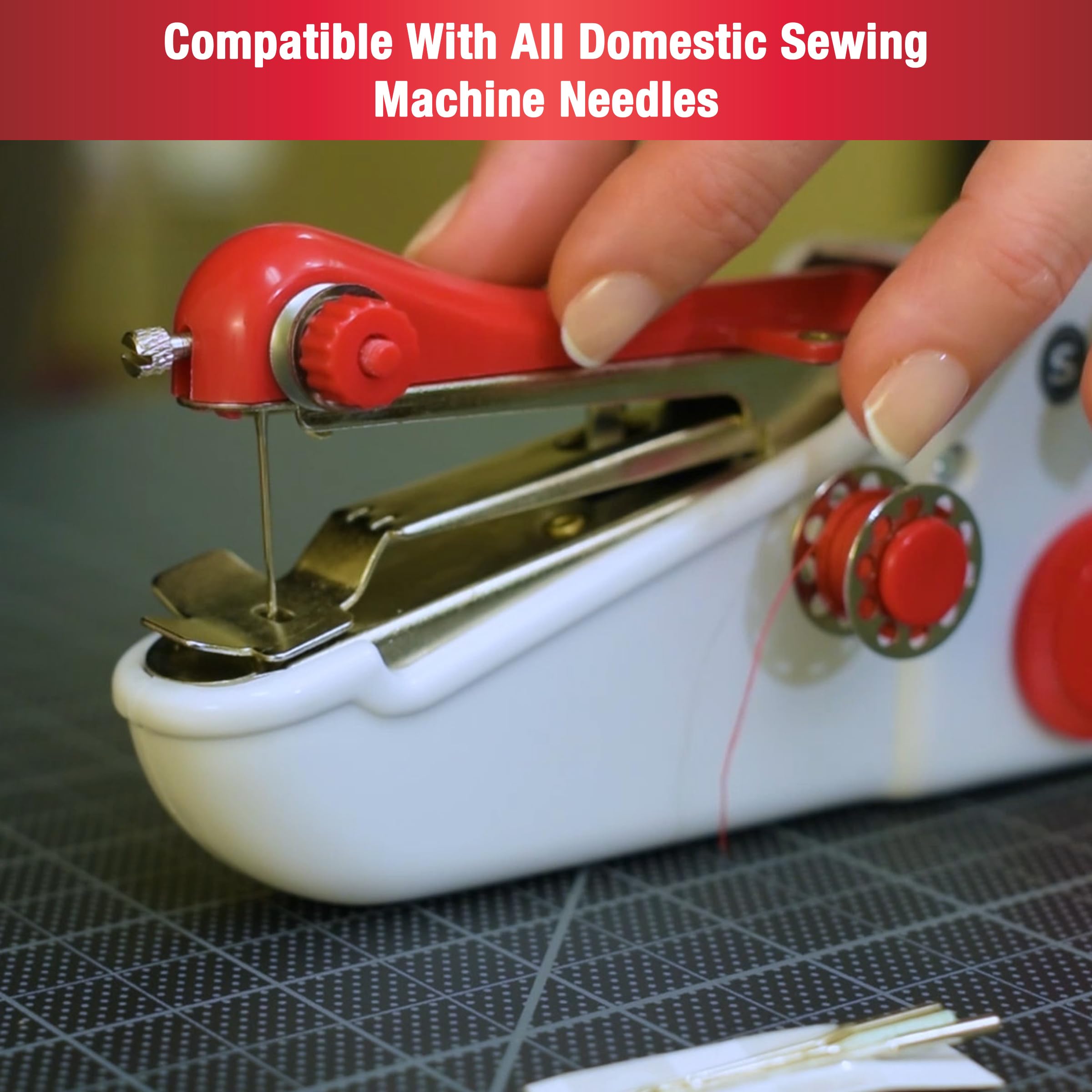 SINGER in a sewing kit lifestyle scene for portable, ready-to-use mending