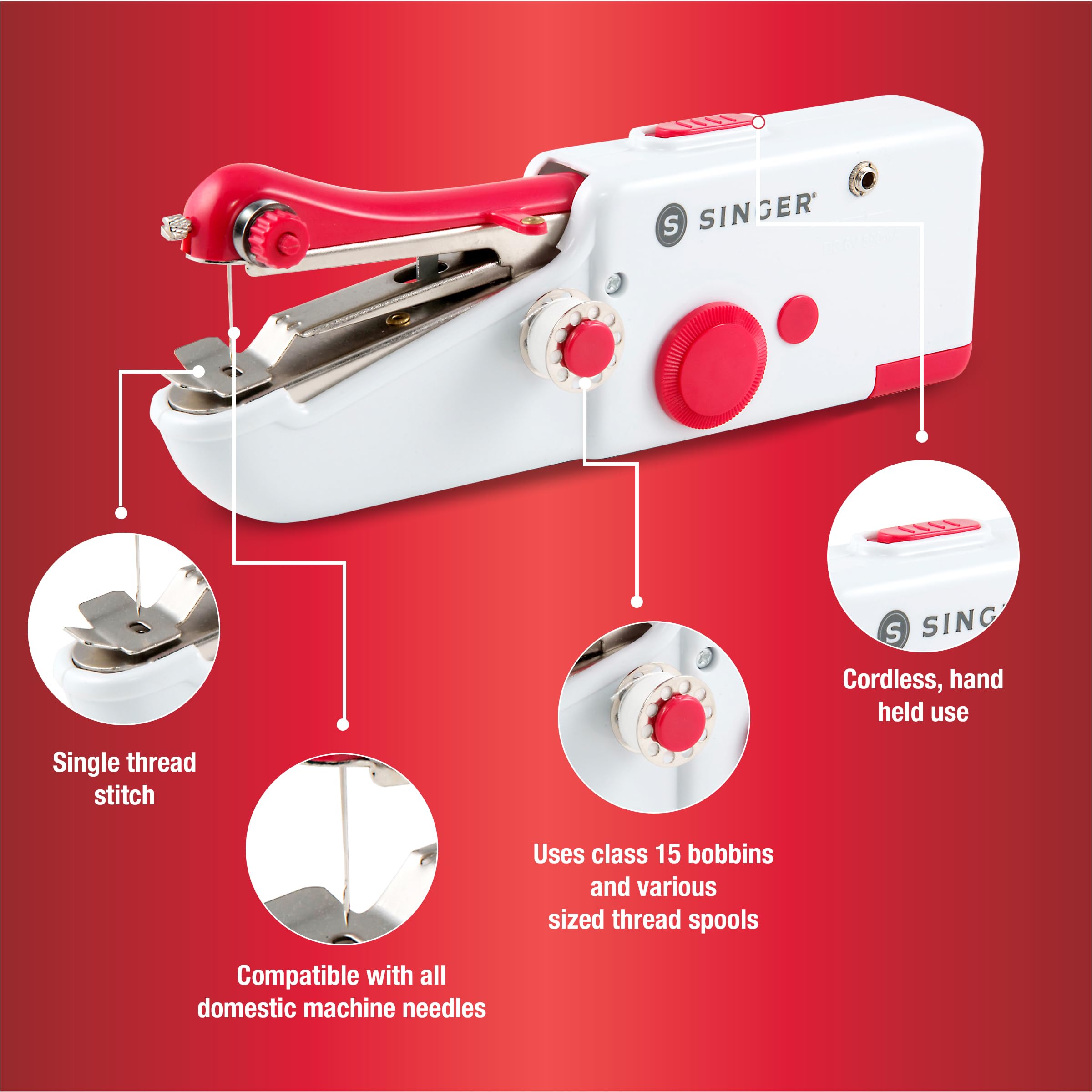 SINGER needle threader engaged showing easy threading benefit