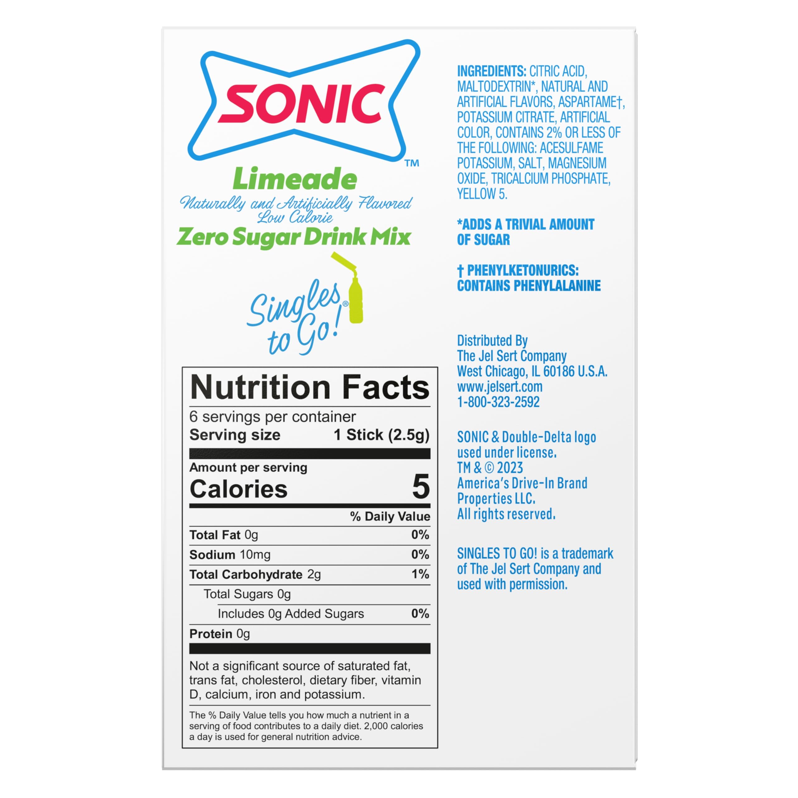 SINGLES TO GO! close-up of limeade powder texture for fast dissolving and bright flavor
