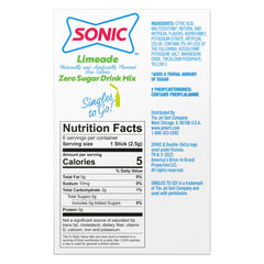 SINGLES TO GO! close-up of limeade powder texture for fast dissolving and bright flavor