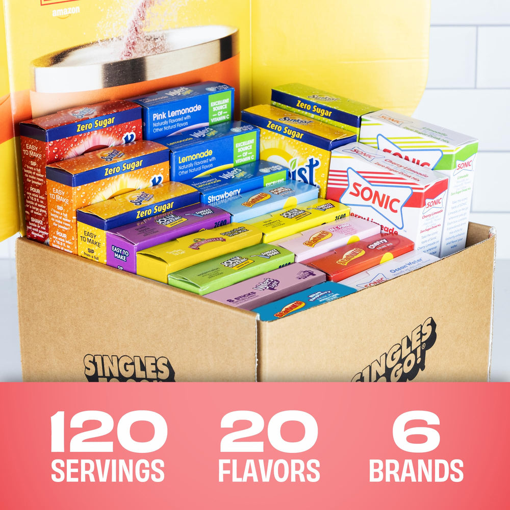 SINGLES TO GO! single packet close-up highlighting easy-tear convenience