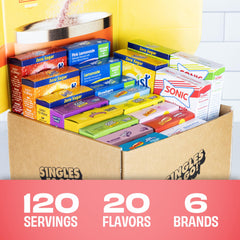 SINGLES TO GO! single packet close-up highlighting easy-tear convenience
