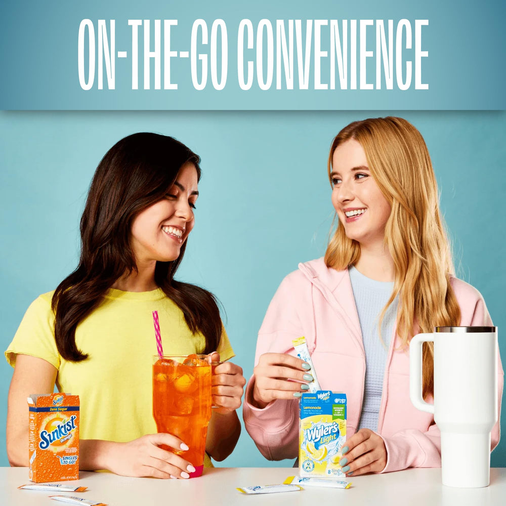 SINGLES TO GO! packet in a travel bag showing on-the-go hydration